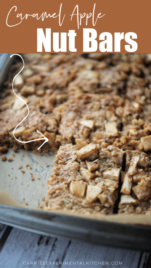 Caramel Apple Nut Bars on a sheet pan