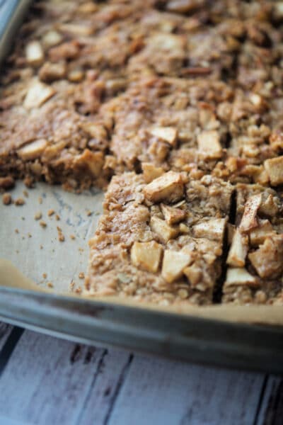 apple nut bars on a sheet pan