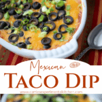 A collage photo of Taco Dip