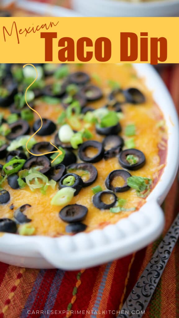 A closeup of taco dip