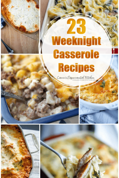 A collage photo of six different casseroles