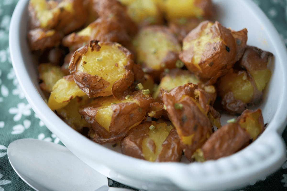 Chive Butter Potatoes close up