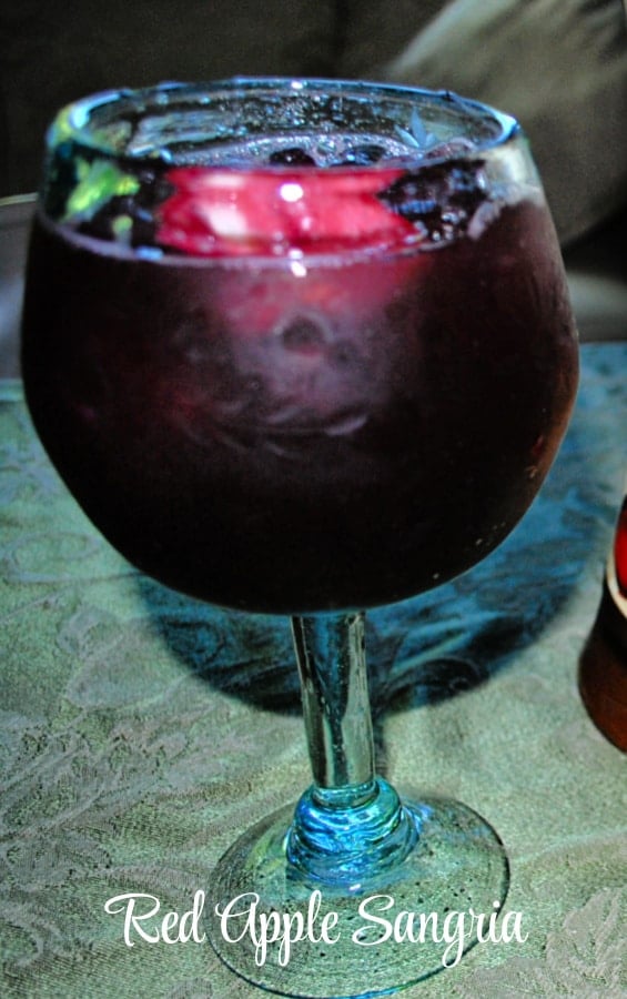 Red wine sangria in a glass