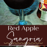 A collage photo of red apple sangria