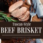collage photo of tuscan style beef brisket