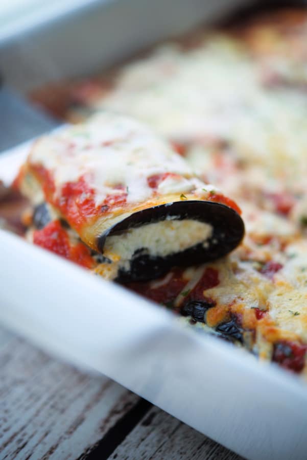 Rolled eggplant rollatini