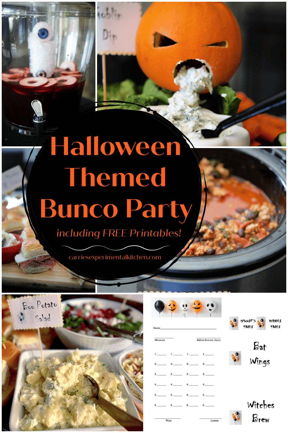 Halloween Bunco recipes