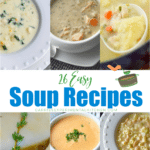 6 different soup recipes in a collage