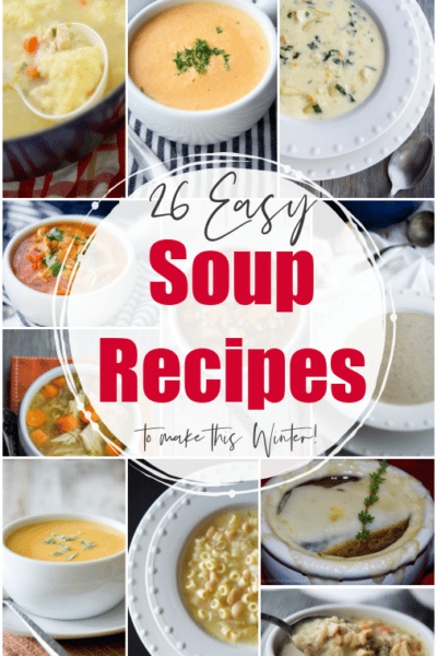 a collage of different soup recipes