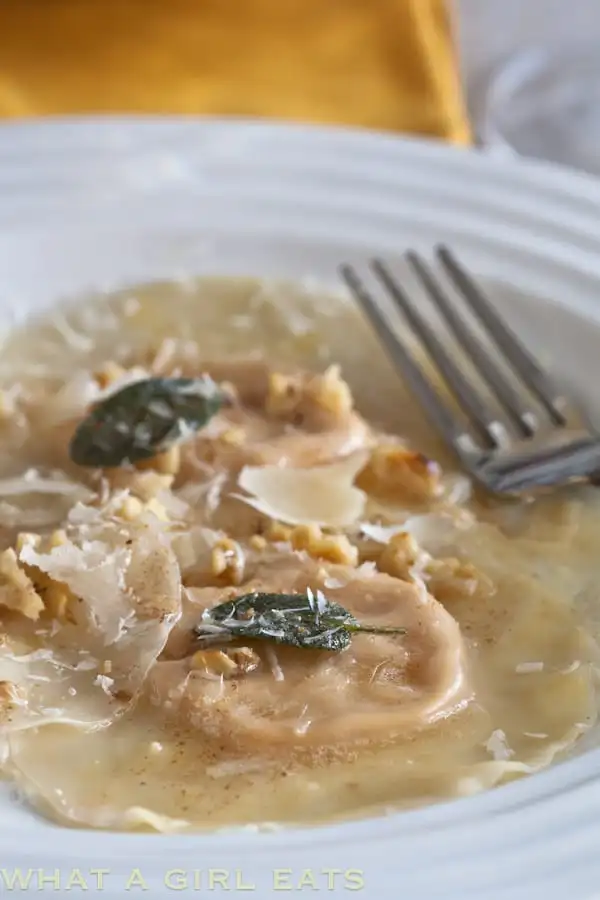 pumpkin and sage ravioli