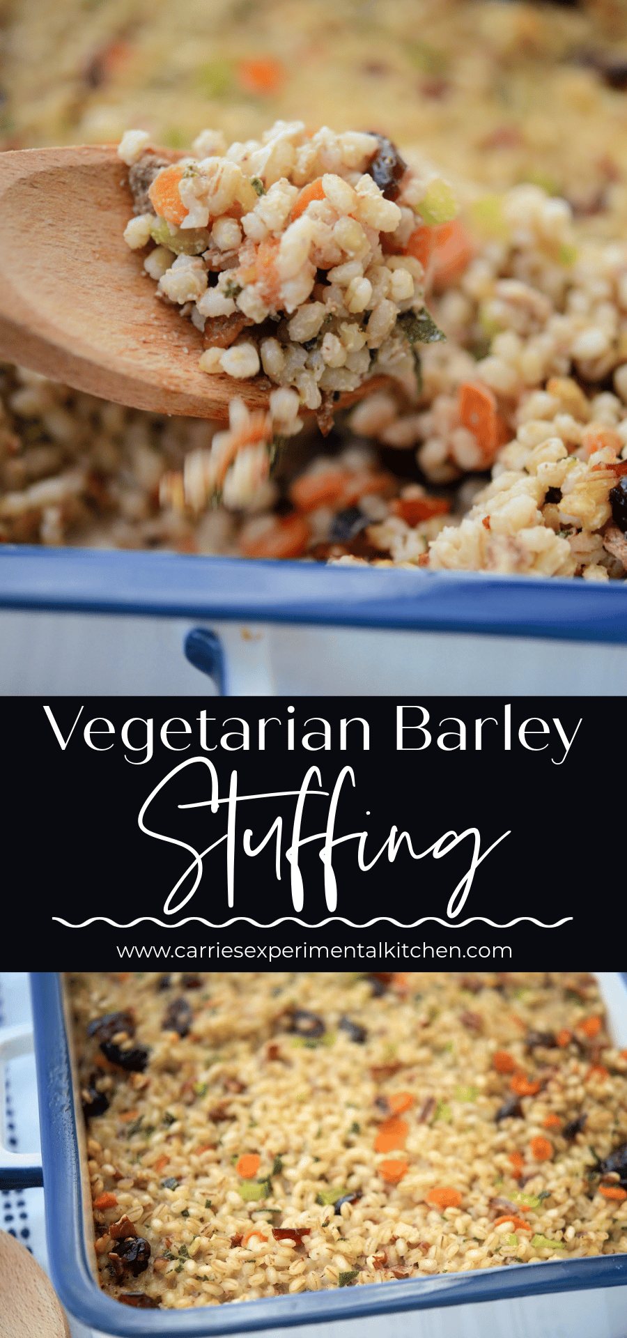 Vegetarian Barley Stuffing with Cranberries and Pecans