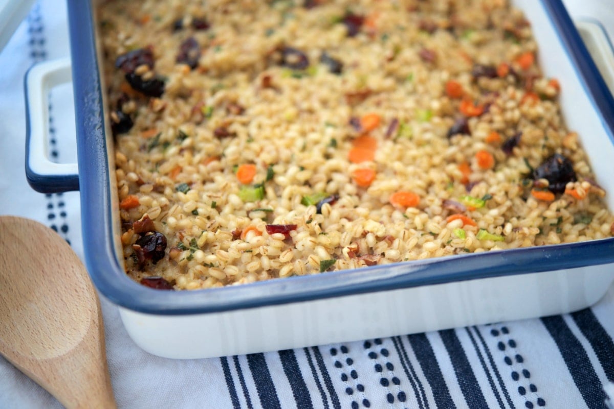 A close up of barley stuffing