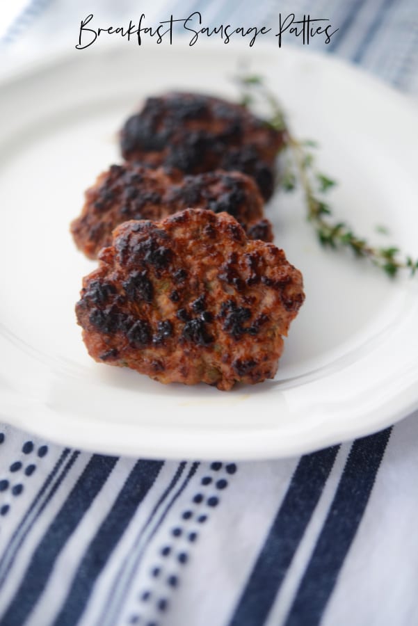 three sausage patties on a plate