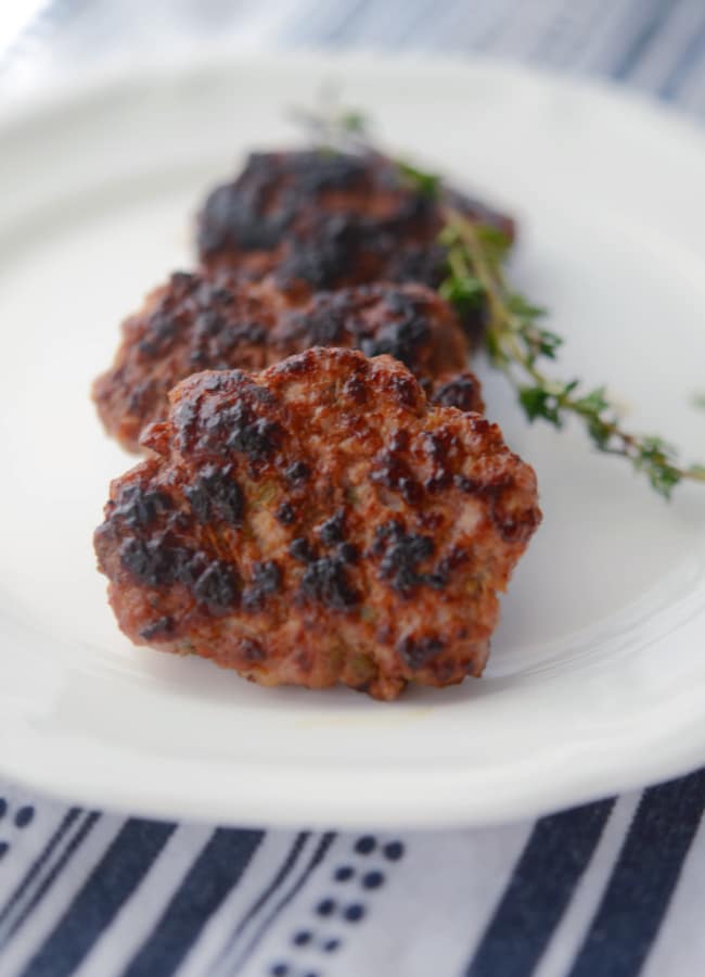 pork sausage patties on a plate