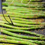 lemon pepper roasted asparagus on a pan