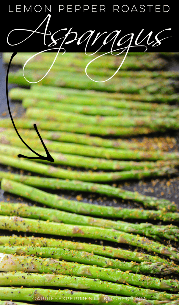 lemon pepper roasted asparagus on a pan