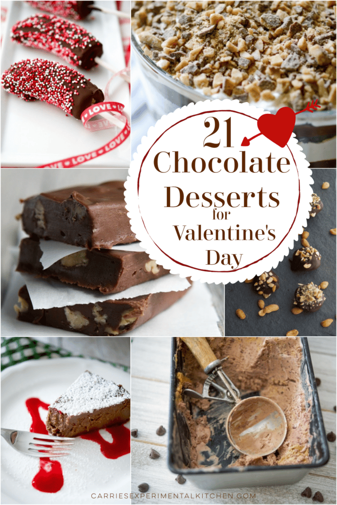 large collage photo of chocolate valentines day desserts