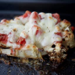 a close up of roasted cauliflower parmesan