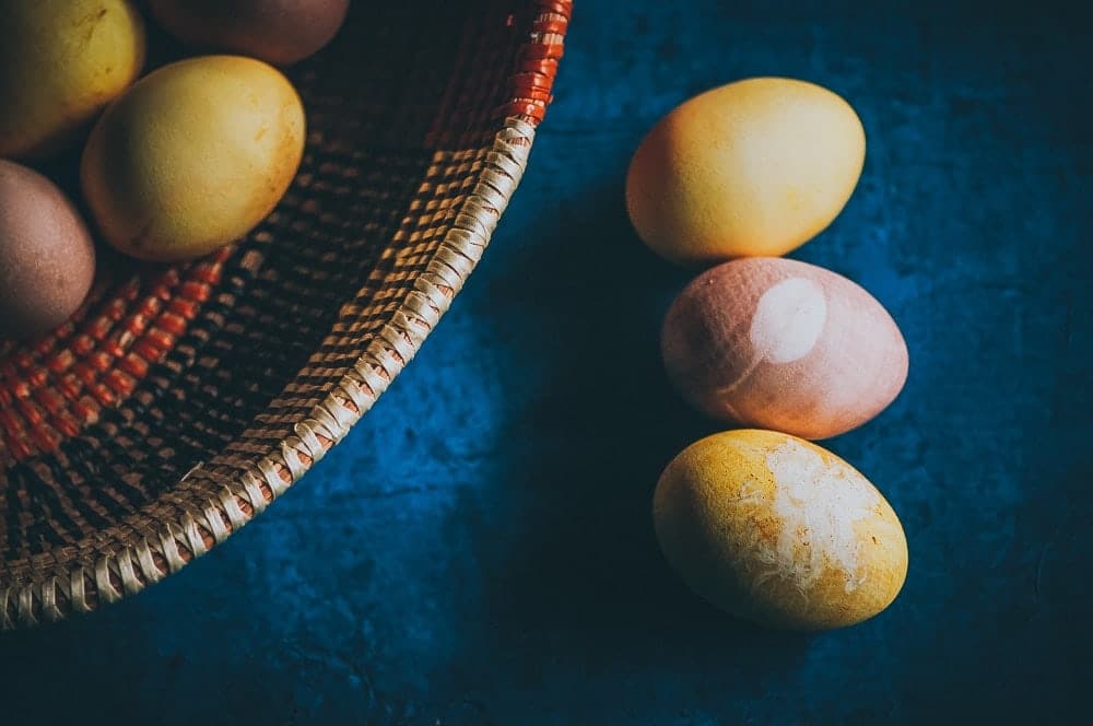 naturally dyed easter eggs