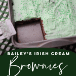 collage photo of irish cream brownies