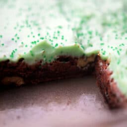 a close up of irish brownies