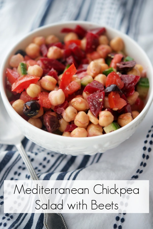 a bowl of chickpeas with beets