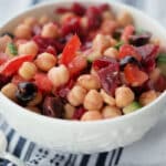 a bowl of chickpeas with beets
