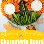 collage photo of spring charcuterie board