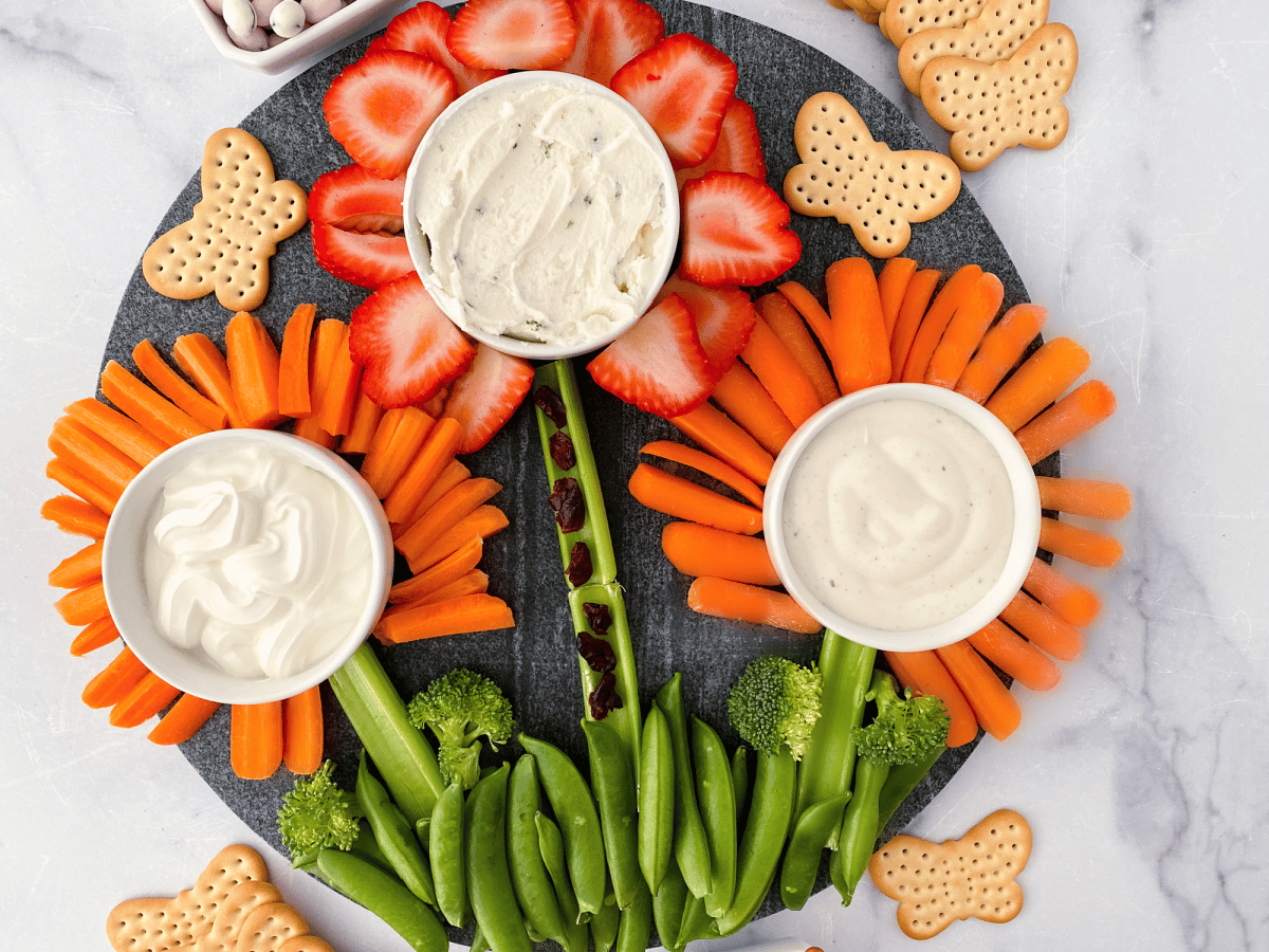 flower vegetable charcuterie board