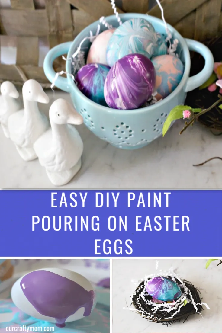 poured paint easter eggs