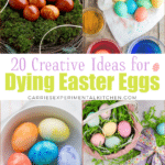 dying easter eggs collage