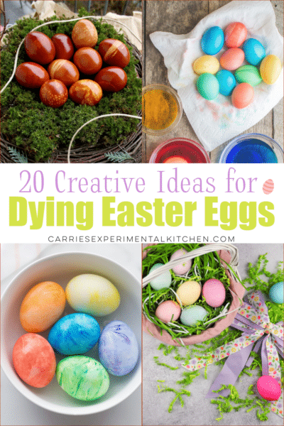 dying easter eggs collage