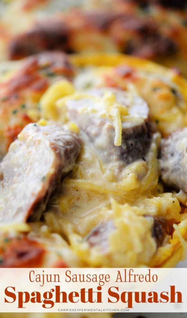 cajun sausage alfredo squash