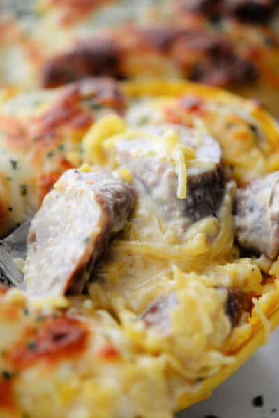 sausage spaghetti squash cajun alfredo