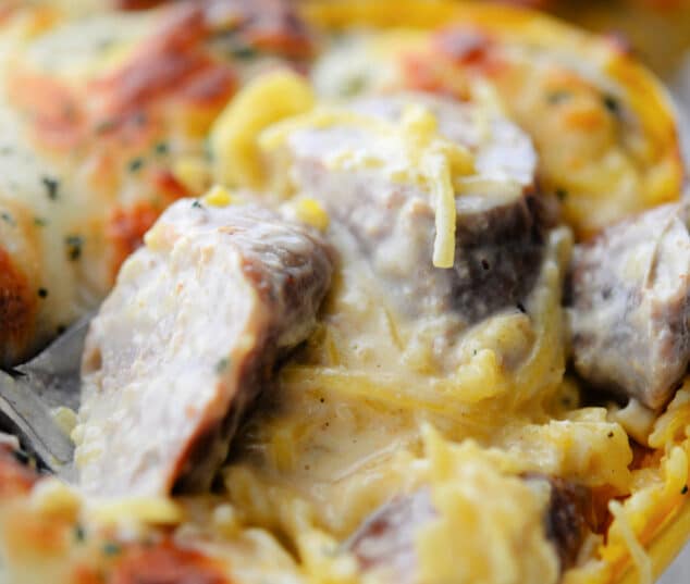 sausage spaghetti squash cajun alfredo