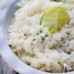 white rice with cilantro