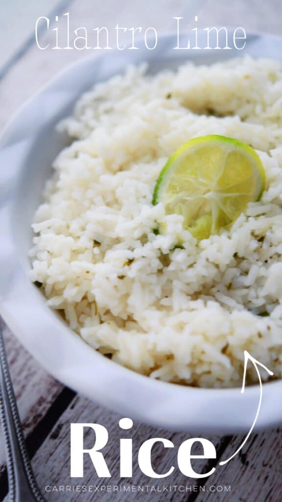 white rice with cilantro