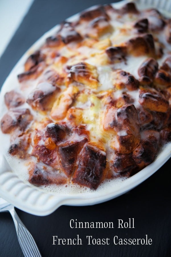 breakfast casserole with cinnamon rolls