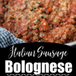 collage photo of sausage meat sauce