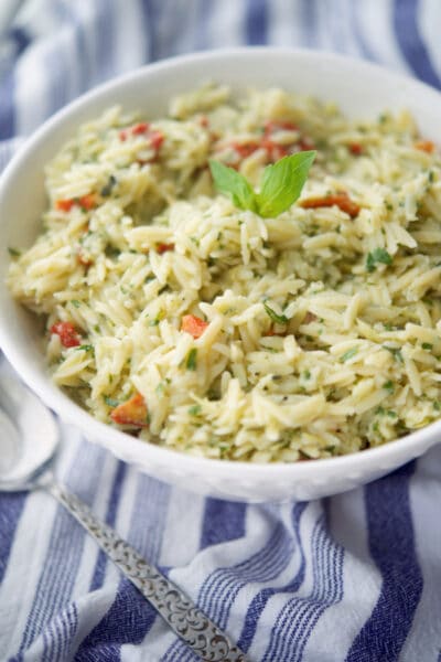 artichoke pesto orzo salad