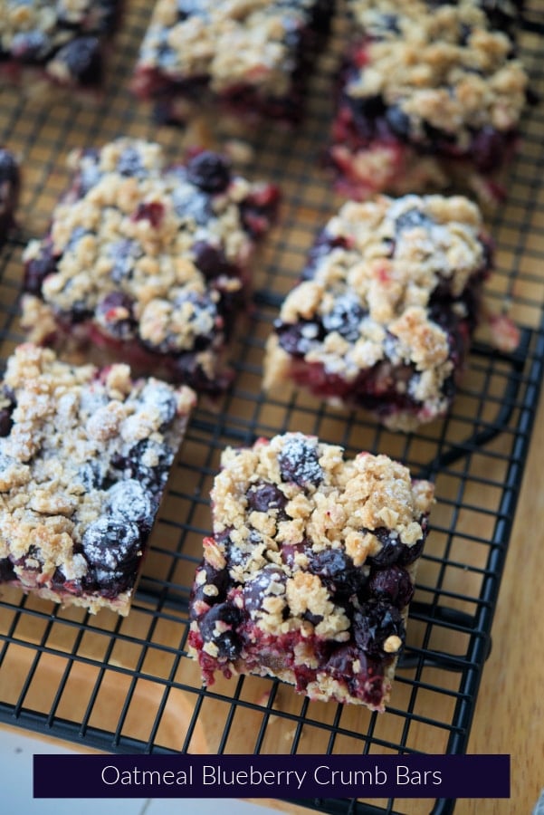 baked blueberry bars on a cooling rack