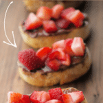 strawberries and hazelnut spread crostini