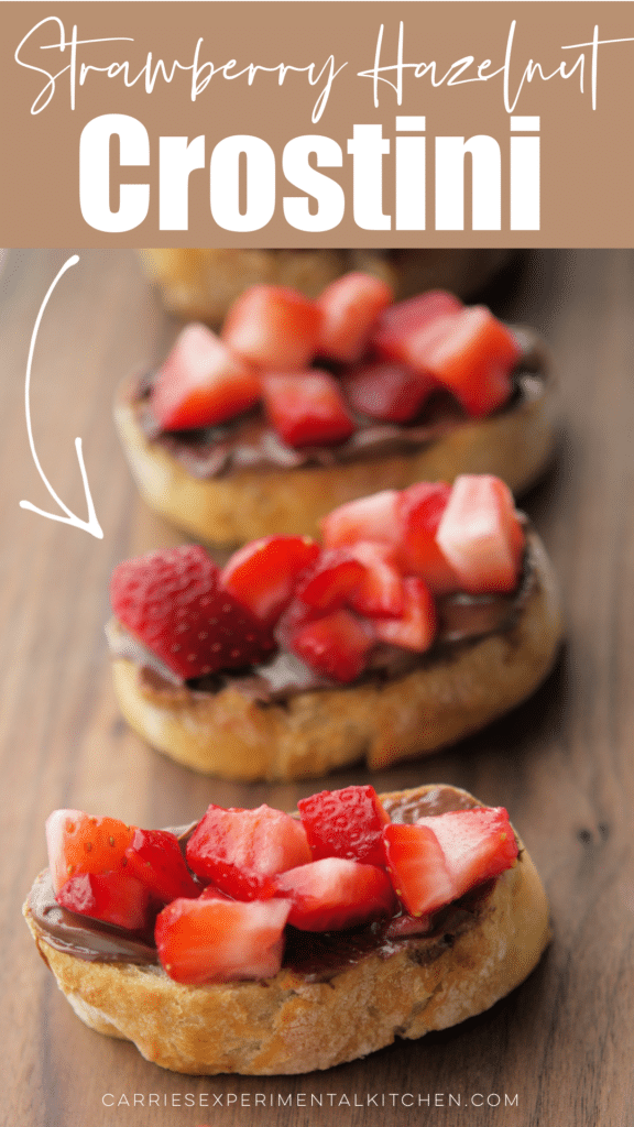 strawberries and hazelnut spread crostini