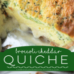 collage photo of broccoli quiche