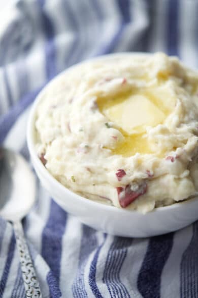 butter dripping over mashed potatoes