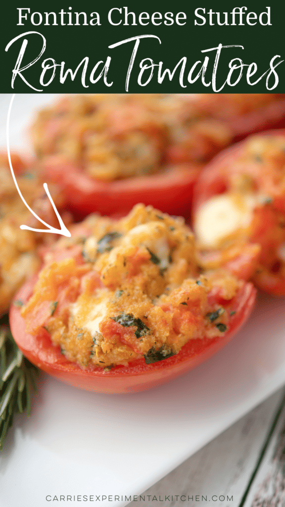 stuffed roma tomatoes on plate