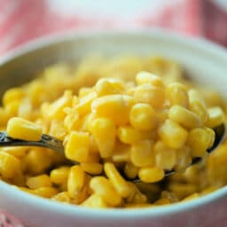 corn kernels on a spoon