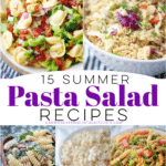 a collage of different pasta salad recipes