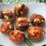 goat cheese and tomato stuffed mushrooms