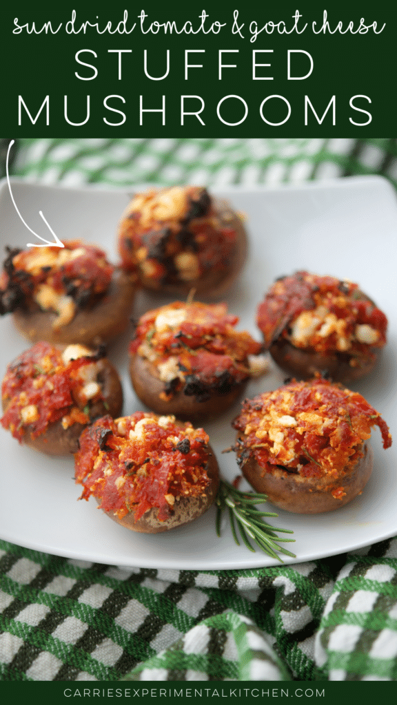 goat cheese and tomato stuffed mushrooms